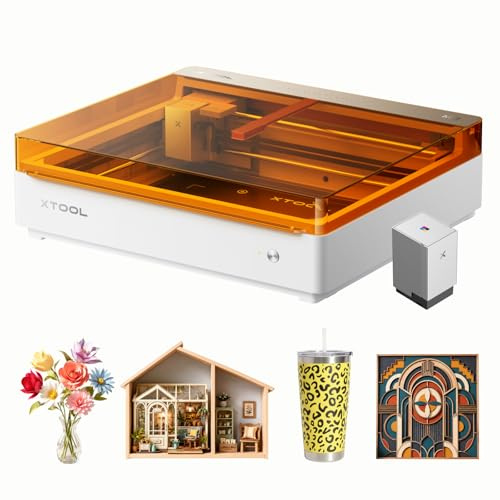 xTool M2 10W Lasergravur mit CMYK-Drucker, Klasse 1 Laser Graviermaschine | Dual-Kamera, 3-in-1-Funktion, für Sticker, Holz und Acryl, für Home-Crafter, Kreativstudios und Kleinunternehmen