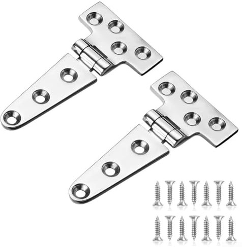 Robuste T-Scharniere für Bootsluke, 316 Edelstahl, Marine-Hardware, 150 x 75 mm, leises Türscharnier mit Schrauben, 2 Stück