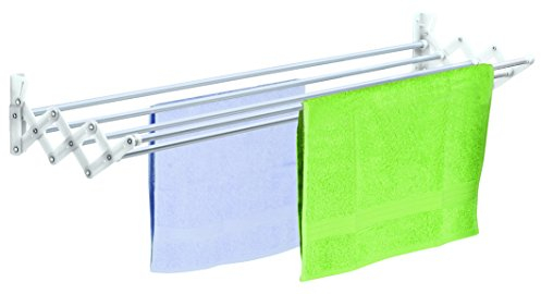 Casabriko 32110 Stendibiancheria a Soffietto, Alluminio e Nylon, Bianco/Alluminio, 100 cm
