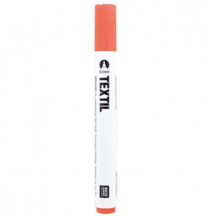 Rico Design Textilmarker Stoffmalstifte, Feine Spitze mit 3 mm, Orange, Rosa, für hell Stoffe, Perfekt für Tshirts, Schuhe, Taschen, Jutebeutel, und andere Stoffarten