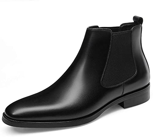 GIFENNSE Mens Chelsea Boots Leather Dress Boots for Men