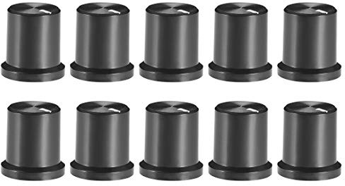 sourcing map Knopf für Lautsprecher Effektgerät Verstärker Potentiometer Knopf 6mm Wellenbohrung 14,5 x 15,6 mm, 10 Stück