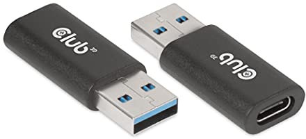 CLUB3D CAC-1525 cambiador de Género de cable USB A USB Type C Negro