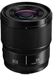 Panasonic Lumix S-S35E Objetivo Lumix S (35mm, F1.8 Tamaño del filtro 67 mm, Resistencia al Polvo, Salpicaduras y Frío) Negro