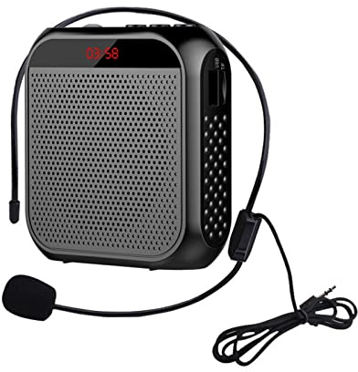 YCWF Amplificateur de voix portable pour enseignants, microphone rechargeable pour enseignants, petit amplificateur de haut-parleur avec microphone filaire, système PA pour l'extérieur,