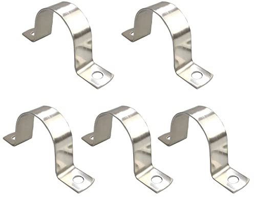 RITUIPIO 4 Inch Pipe Strap 304 Stainless Steel Conduit Strap 2 Hole Heavy Duty Strap Clamp for Tube Pipe or Wire Cord Installation(102mm 5pcs)