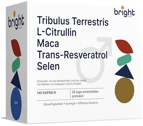 Gestión de la Vitalidad Masculina – Tribulus, L‑Citrulina - L-Arginina, Maca, Trans-Resveratrol y Selenio – sin OGM | Sinergia avanzada para energía y bienestar masculino I 28 Dosis Diarias