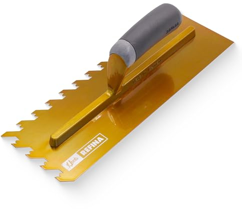 Refina NotchTile Gold Adhesive Spreading Notched Tiling Trowel Right Handed 14 (355mm) with 12mm Notches - 2023612R
