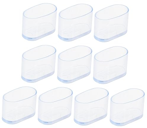 WHAMVOX Stuhlbein Bodenschoner PVC Transparent rutschfest Oval Möbelbeinabdeckungen Kratzschutz Für Hartböden Wohnzimmer Innen 10 Stück