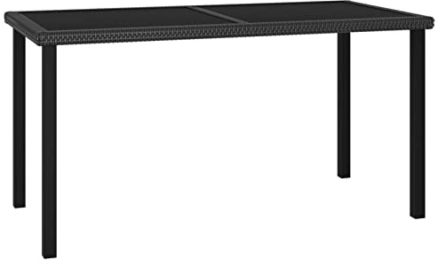 REWIS Outdoor Beer Table,Garden Side Table,Outdoor Dining Table, Patio Dining Table Black 55.1x27.6x28.7 Poly Rattan
