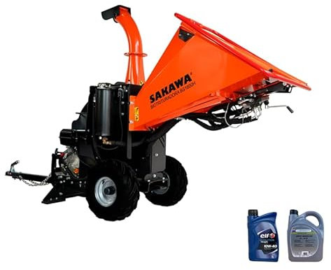 SAKAWA Biotrituradora BS1600 Motor 15CV Arranque Eléctrico + Aceite Hidráulico + Aceite 4 Tiempos