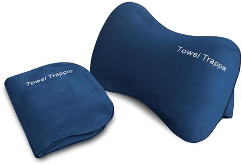 ITSA Towel Trapper | Inflatable Travel Beach Pillow | Sunlounger Towel Strap | Portable Towel Gripper, Neck Support Blow Up Pillow (Royal Blue)