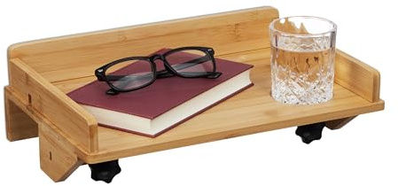 Relaxdays Bettablage, Mini-Nachttisch zum Klemmen, Bett & Hochbett, HBT 11,5 x 36 x 24,5 cm, Tablethalter, Bambus, Natur | HBT 11,5 x 36 x 24,5 cm, Tablethalter, Bambus