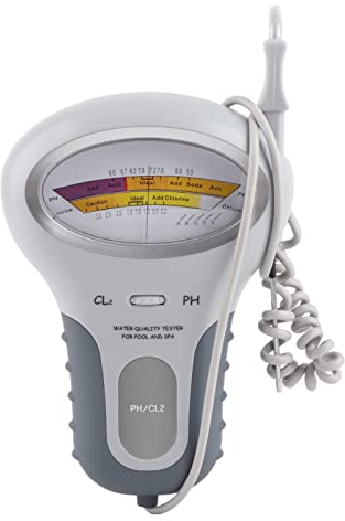 Leopacat PH Chlorine Tester, Digital Swimming Pool Tester, Water Quality Analyzer With Probe Dual Scale Portable Quick Testing Meter for Adjust Spas And Hydroponics Pools Free Chlorine PH Level