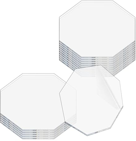 YXHZVON 16 Stücke Klare Acrylplatten, 4 in Hexagon Acrylplatte Transparente, 0,2 cm dicke Klare Acryl Rohlinge für DIY Gemälde DIY Handwerk Display