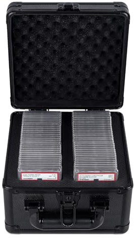 KAGSWAMO Graded Card Storage Box, Holds 60+ PSA Slab Card Case for Graded Cards Sports Cards, Baseball Trading Card Case Holder Fits PSA, CSG, BGS and Top Loaders