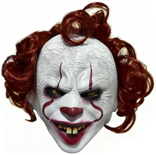 Adorling Clown-Maske, realistische Halloween-Party, Latex, gruselige Maske für Erwachsene, Cosplay, Costum, gruselige Joker-Maske, Requisiten
