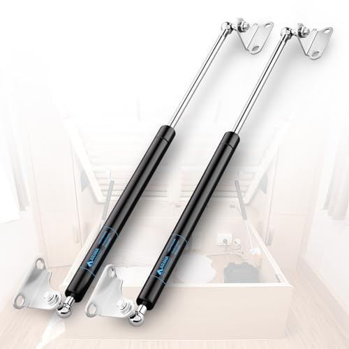 ARANA Muelles Resorte de Gas 430 mm (156 N/15.6 kg, tipo-L) con Amortiguador de Gas Hidráulico Brazo – Soporte para Cama de Autocaravana, Camión, Cocina, Ventana de Autocaravana y DIY Caja Pesada