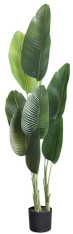 Milageto Plante artificielle, faux palmier tropical, faux bananier, décoration arbre artificiel fausse plante pour salon, 150cm