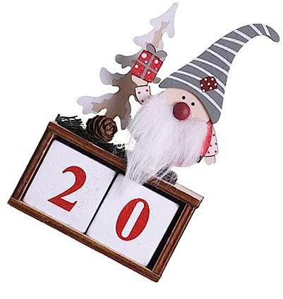 MAGICLULU Adventskalender Aus Holz Planer Für Jungen Und Mädchen Erwachsene Rotierende Blöcke Tischkalender Mit Naturmotiven
