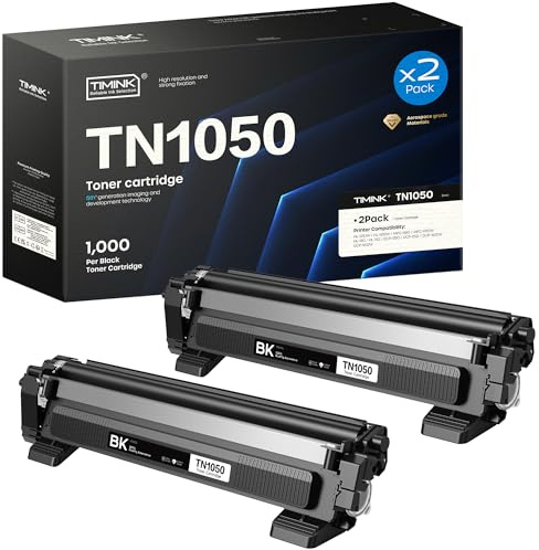 Timink TN-1050 Toner Kompatibel für Brother TN1050 für DCP-1612W HL-1110 HL-1210W HL-1212W DCP-1510 DCP-1512 DCP-1610 DCP-1610W MFC-1810 MFC-1910W Drucker (2 Schwarz)