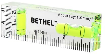 BETHEL Mini Bubble Level - 90°/180° Dual Direction Spirit Level with Shatterproof Design, High Accuracy for Picture Hanging, DIY, Carpentry - Ultra-Compact 75x25x15mm Pocket Leveling Tool