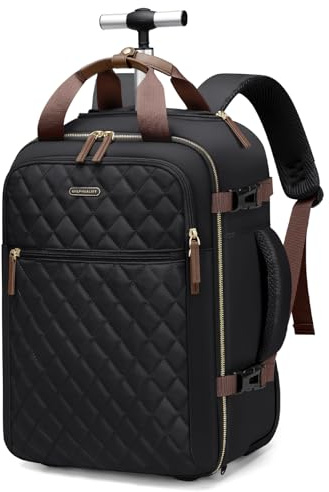 GOLF QUALITY Zaino Trolley PC 17'' Uomo Donna 35L Impermeabile Laptop Backpack Unisex Bagaglio a Mano Viaggio Ufficio,Nero
