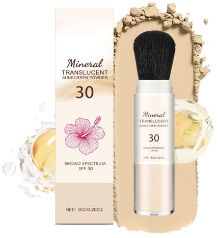 Clawrex Polvere di protezione solare, minerale, SPF 30, protezione solare minerale, polvere allentata, controllo dell'olio, finitura opaca, impermeabile, lunga durata, polvere per trucco (colore