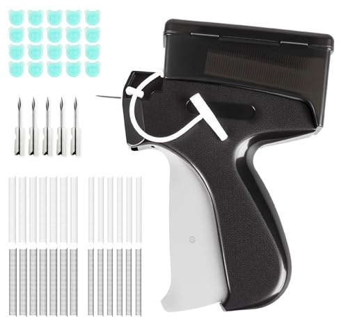 1Plusselect Pistola De Etiquetas, Pistola De Coser A Mano, Pistola De Costura para Ropa Stitchy Quick Clothing Fixer, Mini Pistola De Puntada, Negro Pistola Etiquetadora Ropa Fijador De Ropa Rápida