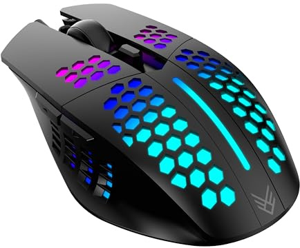 Audeeo Light-Up Wired Gaming Mouse | RGB Breathing Lighting | 6 Button USB Ergonomic Mouse | Adjustable DPI | PC Laptop Compatible