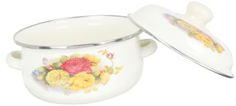 ULTECHNOVO Olla Esmaltada Para Sopa De Olla Binaural Doméstica Dos Asas Para Cocinar Guisos y Caldos La Cocina