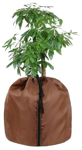 SOARFLY Topfschutz Pflanzen Winter, 45×50cm Thermo Topfschutz für Pflanzen Winterschutz für Kübelpflanzen mit Reißverschluss und Kordelzug, Aluminiumfolie Pflanzen Wurzeln Halten Warm