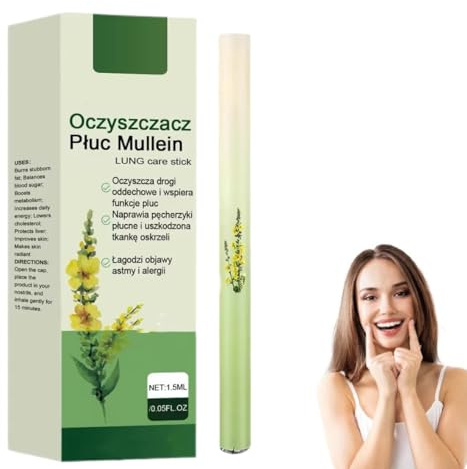 Purificatore Polmonare di Verbasco, Inalatore Polmonare Naturale di Verbasco, Penna Inalatrice di Verbasco, per la Pulizia Polmonare e il Supporto Respiratorio, Aiuta a Respirare in Modo (1 pezzi)