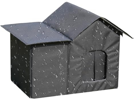 Outdoor Cat House Weatherproof, Insulated Weatherproof Cat Shelter, Winter Outside Pet Shelter For Garden Patio Backyard Balcony Garages Dog Bunny Kitten Animal
