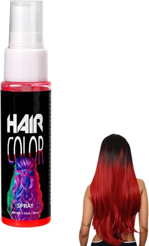 Spray Colore per Capelli,Spray per Capelli Temporaneo Colorato,Sprays Colorante per Capello Temporaneo,Temporary Hair Color Sprays,Lavabile,per Festa,Halloween,Carnevale,Natale,30ml (Rosso)