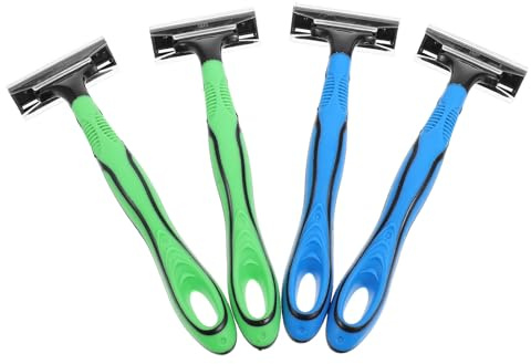 MUCKLILY Maquinilla de Afeitar Corporal para Hombres, 4 Piezas Diseño Compacto y 3 Capas, Compatible para Depilación en Piernas y Cuerpo, Adecuado para Viajes y Actividades al Aire Libre