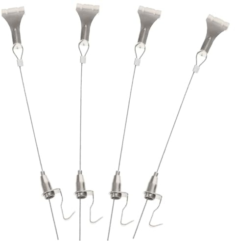 HAMPPLIES Kit de Cuerda para Colgar Marcos de Fotos Gancho Ajustable y Cable de Acero, 4 Juegos para Colgar Cuadros en Pared, Adecuado para Bricolaje y Decoración