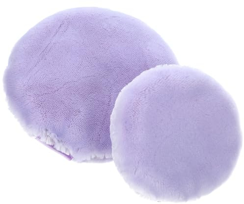 ARTIBETTER Houppettes à Poudre Visage pour Femmes, Lot de 2 Pcs en Coton Pourpre, Texture Douce et Portable, Forme Ronde Design Délicat, pour Voyage en Plein Air et Shopping
