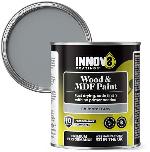 INNOV8 COATINGS Wood & MDF Paint - 250 ml - Satin Finish (Balmoral Grey)