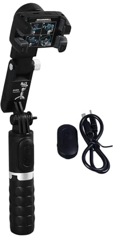 Stabilizzatore per telefono cellulare portatile, stabilizzatore video per smartphone con tracciamento automatico del volto, telecomando wireless e treppiede anti-shake a 3 assi per