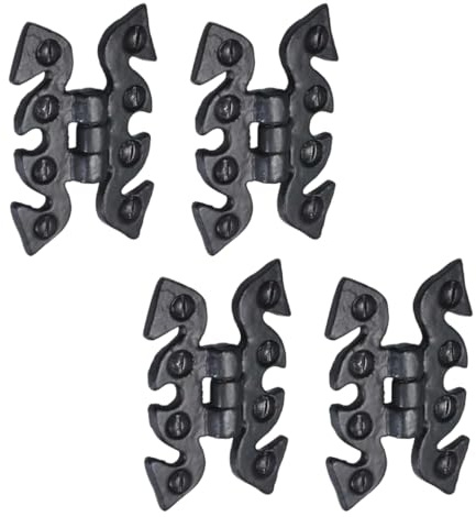 Betley Butterfly Antique Black Cast Iron Snake Butterfly Hinges, 70mm x 45mm, Decorative Vintage Cabinet Cupboard Hinges, 2 x Pairs with Fixings