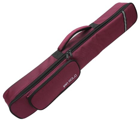 QUXVUIS Robustes Sopransaxophon Etui aus Oxford Gewebe mit Außentasche, ideal für Musiker auf Reisen. Gigbag mit Außentasche und Tragegriff, Weinrot, 80x8x9cm