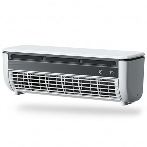 Perodlly Air Conditioning Fan, Mini Air Conditioner & Conditioning Fan No-Drill Wall-Mounted Mist Cooler, Rechargeable 6000mAh, White..