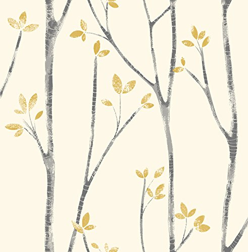 Fine Decor Urban Walls UW24776 Scandi Tree Sidewall, senape