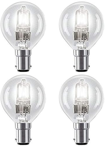 x3 Golf Ball/Mini Gobe B15d G45 / P45 ECO Halogen Dimmable Energy Saver Light Bulbs B15 SBC Small Bayonet Cap 240V 28W = 40W(+1 Free Bulbs)