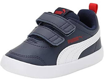 PUMA Unisex Kids Courtflex V2 V Inf Zapatillas, Peacoat High Risk Red, 22 EU