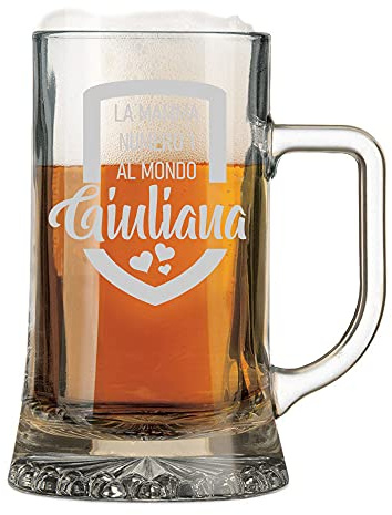 Colorfamily Boccale da Birra Mamma con Incisione Personalizzato Festa della Mamma Numero 1 al Mondo - Bicchiere in vetro 50 cl