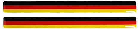 BIKE-label Deutschland 3D Aufkleber Flaggen 2 Stück je 120 x 10 mm Sticker Auto Kfz Motorrad X300737