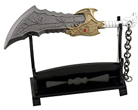 Hanaiette 1 unidad Llavero modelo de espada, hacha, martillo de trueno, espada de la Chaos Blade de God of War con soporte de exhibición (modelo estándar 11)