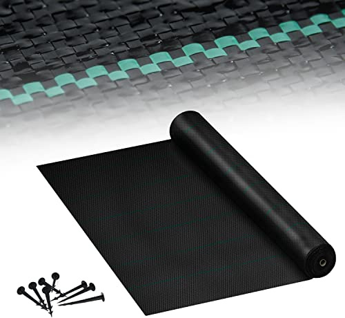 TRMLBE Unkrautvlies 10m² Gartenvlies Unkrautgewebe Unkrautfolie Gartenflies Wasserdurchlässig 100g/m² Anti UV Unkrautflies Unterbodengewebe Unkrautschutzfolie für Garten & Hochbeet (2 x 5m)